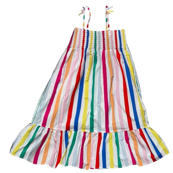 H&M Smocked Multicolor Striped Kids Cotton Dress Size 7 - Picture 3 of 9